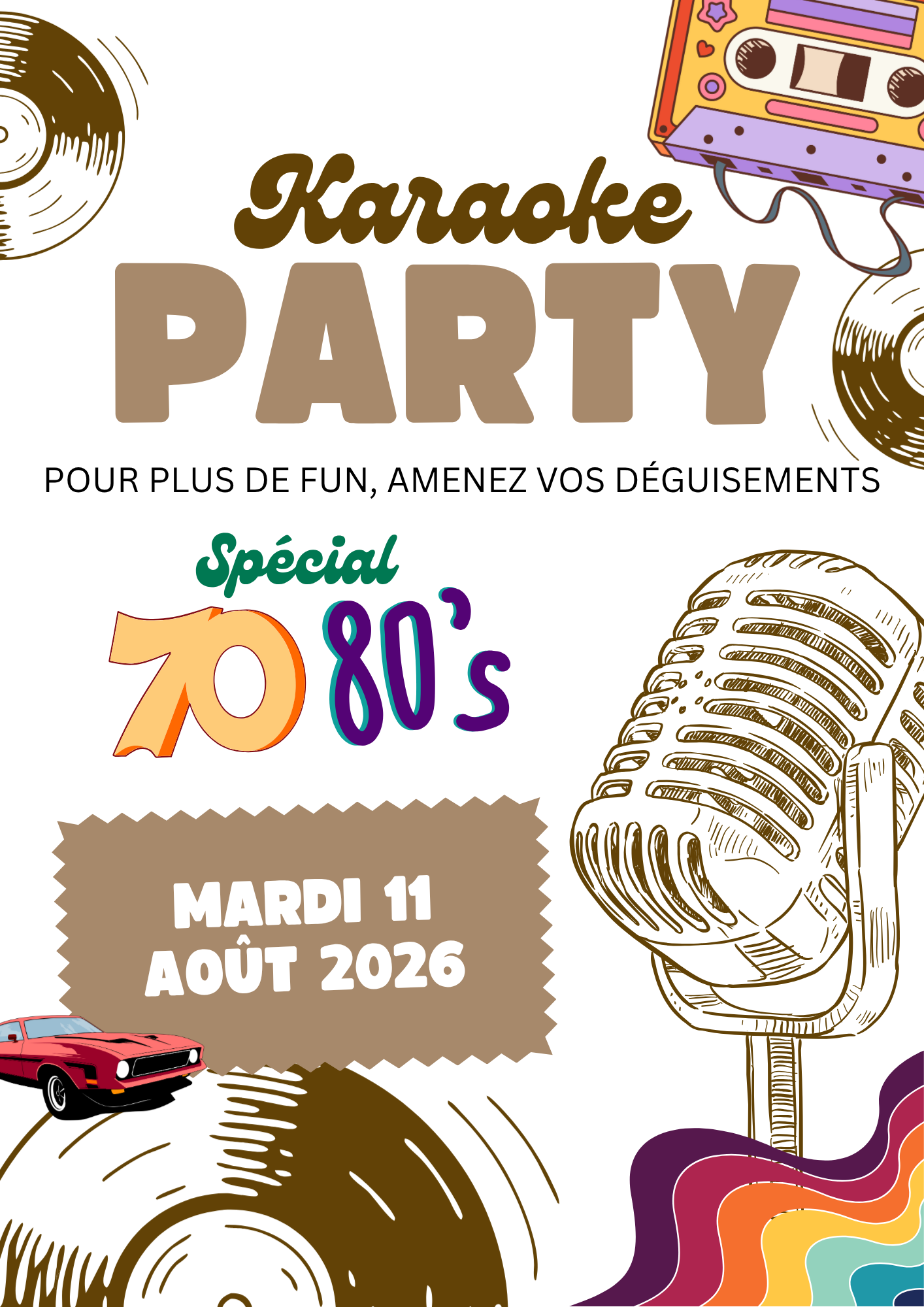 Affiche soirée karaoké spécial 2